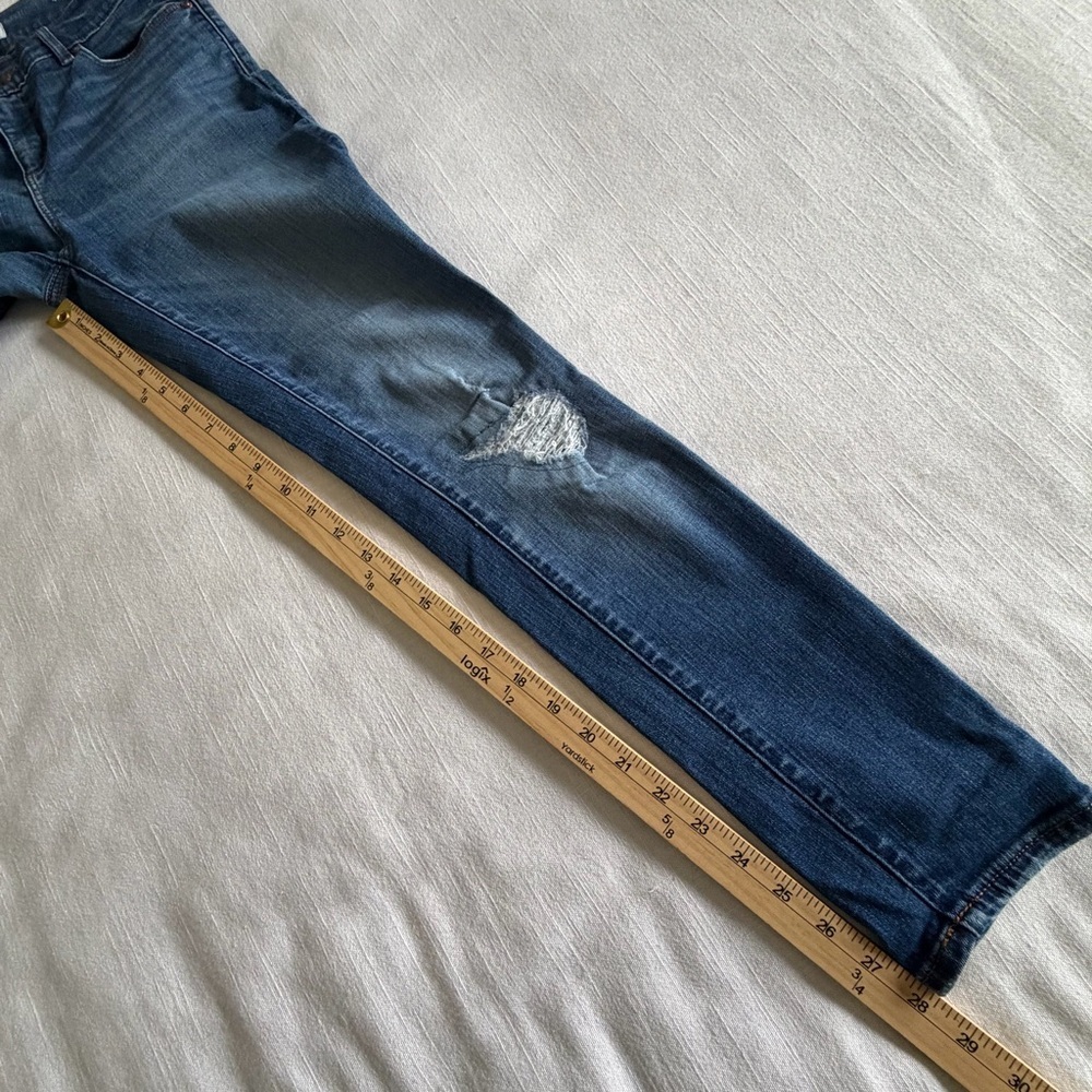 LOFT Modern Skinny Jeans Womens 27/4 Blue Medium Wash Distressed Denim 27x28.5 - Picture 3 of 11